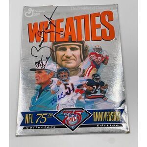 Wheaties Box Signed By Don Shula Dick Butkus Sammy Baugh NFL 75th